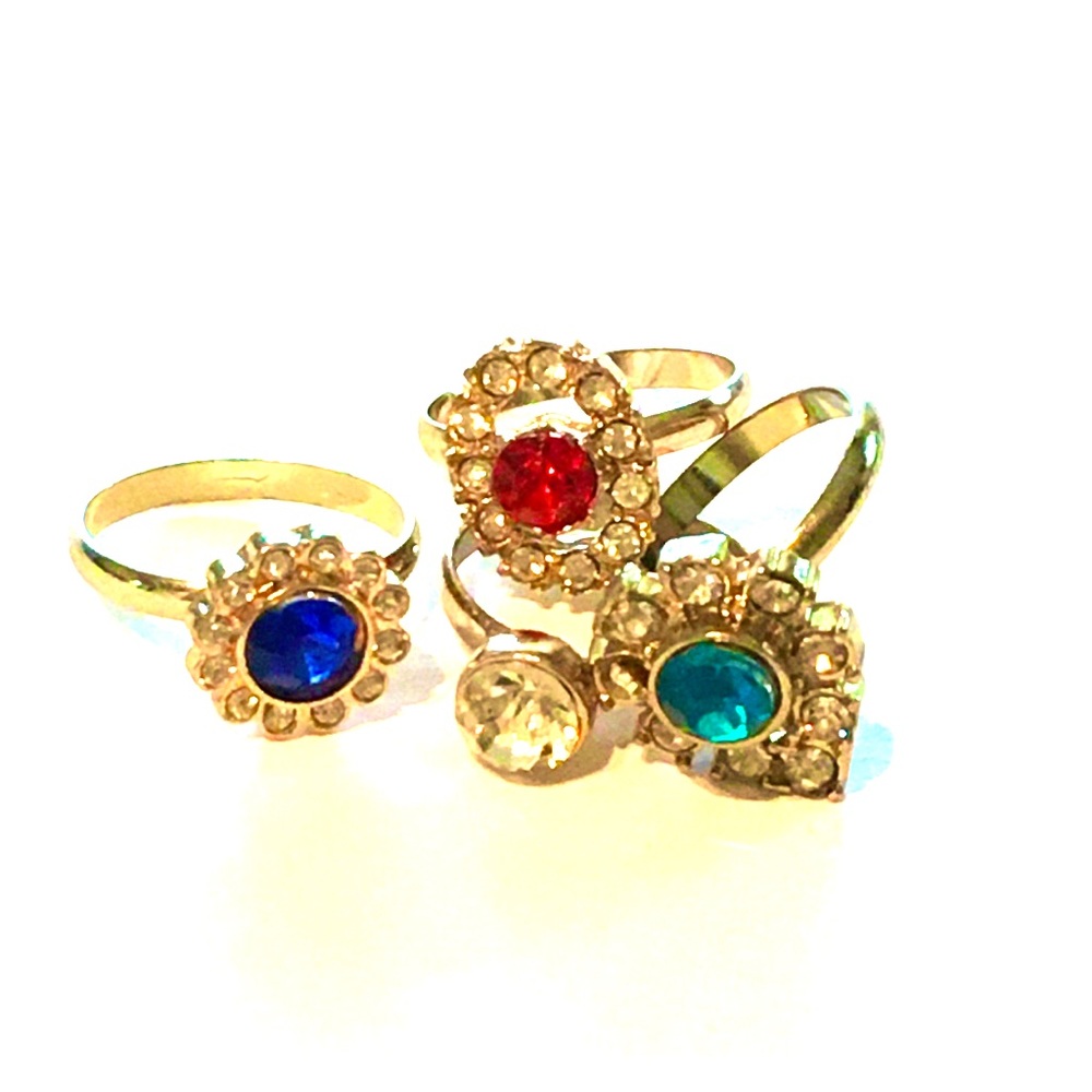 Set Of Four Above Knuckle/Tea/Midi Rings